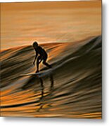 Surfing Liquid Copper C6j2144 Metal Print
