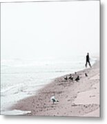 Surfing Where The Ocean Meets The Sky Metal Print