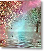 Fairytale Fantasy Trees Surreal Dreamy Twinkling Sparkling Fantasy Nature Trees Home Decor Metal Print