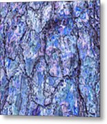 Surreal Patterned Bark In Blue Metal Print
