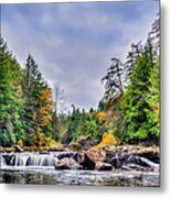 Swallow Falls Waterfall In Appalachian Mountains In Autumn Metal Print