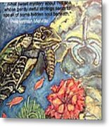 Sweet Mystery Of This Sea A Hawksbill Sea Turtle Coasting In The Coral Reefs 2 Metal Print