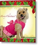 Sweet Pea Christmas Card Metal Print