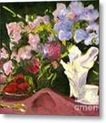 Sweetpeas And Strawberries Metal Print