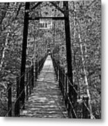 Swinging Bridge Patapsco State Park Bw Metal Print