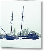 Tall Shipp At Jordan Marina Metal Print