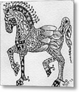 Tangle Horse 1 Metal Print
