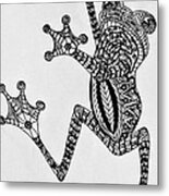 Tattooed Tree Frog - Zentangle Metal Print