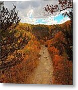 Taughannock River Canyon In Colorful Fall Ithaca New York Iii Metal Print