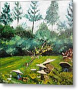 Tea Plantation In Indonesia Metal Print