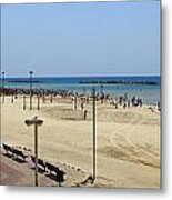 Tel Aviv Beach Panorama Metal Print