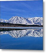 Teton End Of Winter Reflections Metal Print