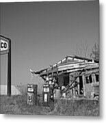 Texaco Country Store In Black And White Metal Print
