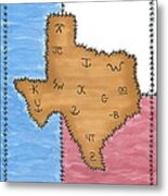 Texas Tried And True Red White And Blue Metal Print