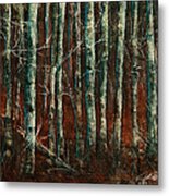 Textured Birch Forest Metal Print