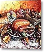 Thanksgiving Autumnal Collage Metal Print