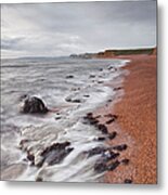 The Beach At Burton Bradstock Metal Print