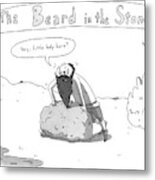 The Beard In The Stone -- A Man With His Beard Metal Print