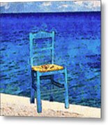 The Blue Chair Metal Print