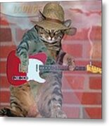 The Blues Cat Metal Print