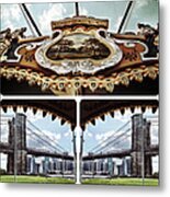 The Carousel And The Bridge Metal Print