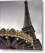 The Carousel And The Tower Metal Print