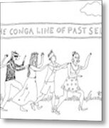 The Conga Line Of Past Selves -- A String Metal Print