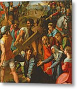 The Fall On The Road To Calvary, 1517 Oil On Canvas Metal Print