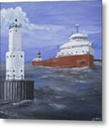 The Fitz Departs Escanaba Metal Print