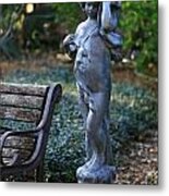 The Girl By The Bench Metal Print