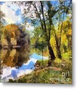 The Grand River In Autumn Metal Print