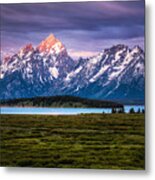The Grand Tetons Mountain Range In Wyoming, Usa. Metal Print