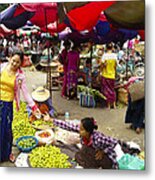 The Hustling Market On 85th Street Zay Cho Street Market Mandalay Burma Metal Print
