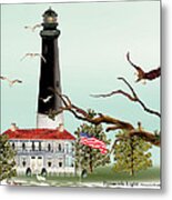 The Light House At Pensacola Metal Print