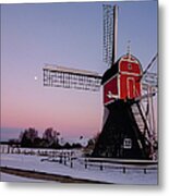 The Mill At Dusk, The Netherlands Metal Print
