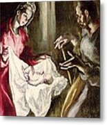 The Nativity By El Greco Metal Print