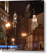The Old State House An The Custom House Metal Print