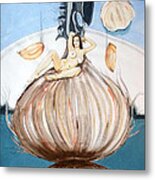 The Onion Maiden And Her Hair La Doncella Cebolla Y Su Cabello Metal Print