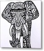 The Ornate Elephant Metal Print