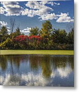 The Pond In Autumn Metal Print