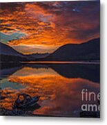 Kootenay Lake Bc Canada Vibrant Sunrise Metal Print