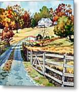 The Road To The Horse Farm Metal Print