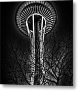 The Seattle Space Needle At Night Metal Print