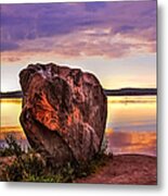 The Sunrise Over Mysterious Stone. North Russia Metal Print
