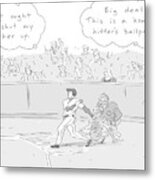 The Thoughts Of A Baseball Player And His Mother Metal Print