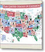 The United States Of America Map Metal Print