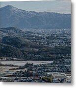 The View From Ogurayama With Snow, Kyoto Metal Print