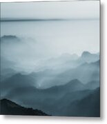 The Village In The Morning Mist Metal Print