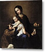 The Virgin And Child With The Infant St John The Baptist Metal Print
