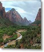 The Virgin River Flowing Through Zion Metal Print